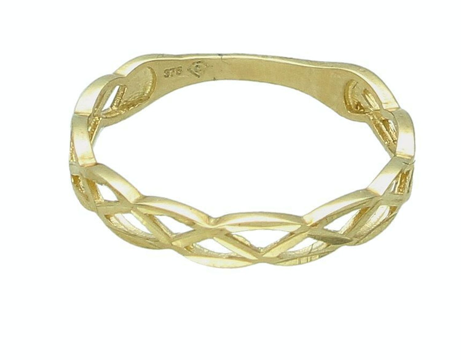 Złoty pierścionek damski 375 ażurowa obrączka PI 3338 375. Złoty pierścionek damski. Pierścionek damski ze złota. Pierścionek damski na prezent dla kobiety. Pierścionek złoty zaręczynowy..jpg